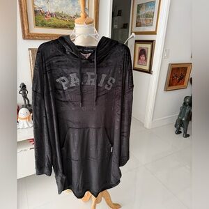 Paris Hilton Black Caviar "Velour" Hoodie Dress